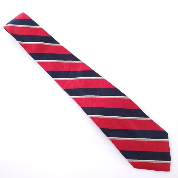 Carlos Piati Men 100% Silk Tie Striped Red Black Size 58x4 - NWOT - made in USA - Picture 1 of 7